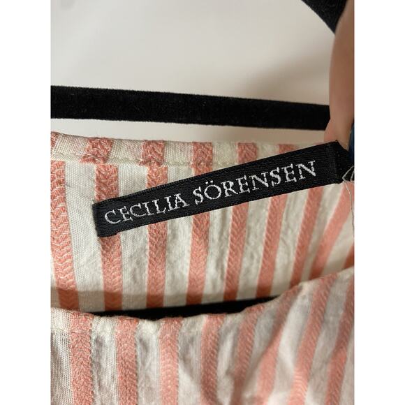 Cecliia Sorensen Midi Dress Striped Pockets Sustainable Women's Small? Boho - Picture 4 of 6